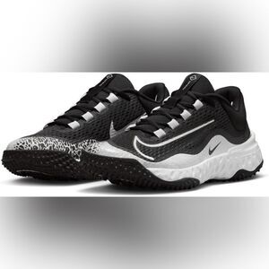 NEW-Nike-Alpha Huarache Elite 4 FastpitchTurf Shoes Black & White-womens Size 11